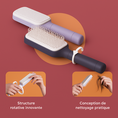 Brosses cheveux auto-nettoyantes