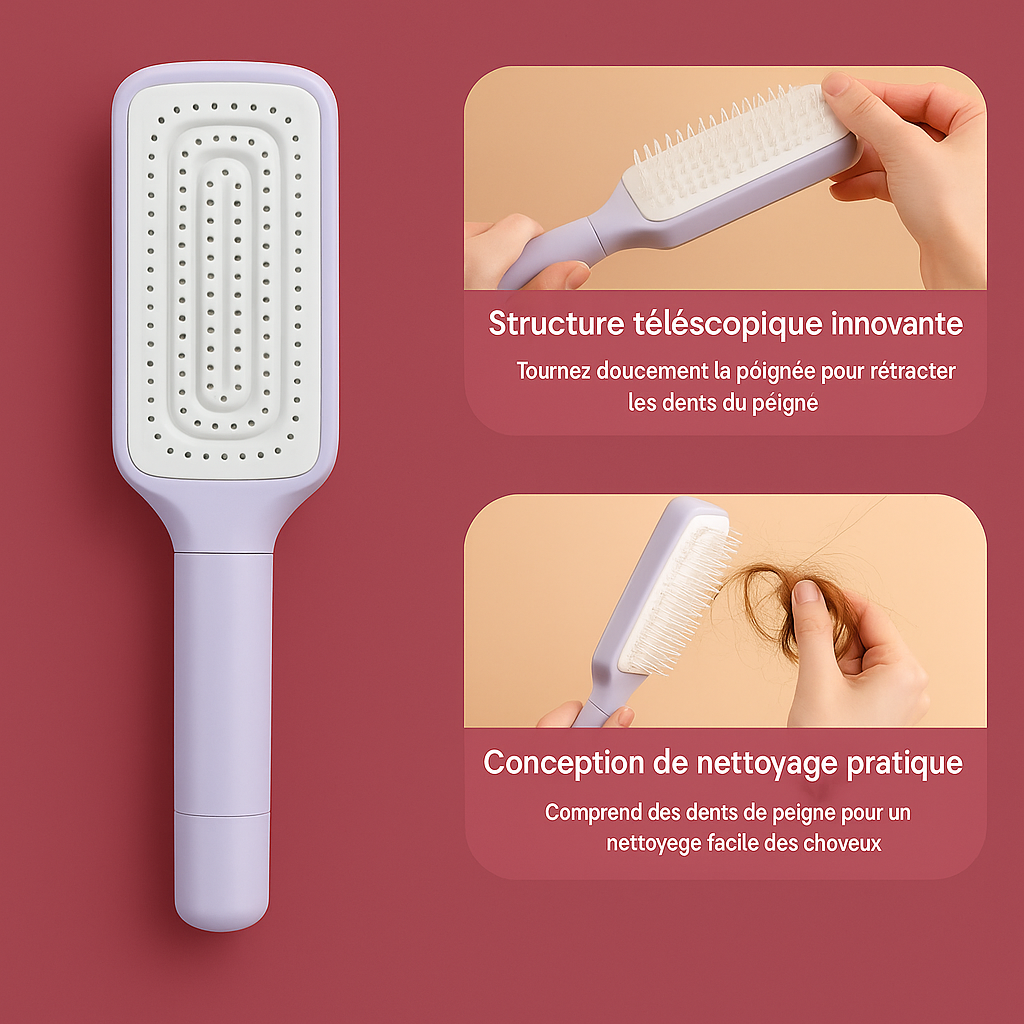Brosses cheveux auto-nettoyantes